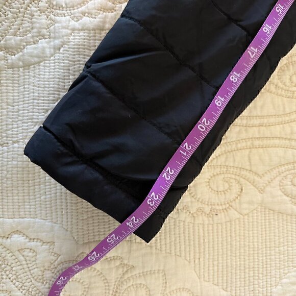 AMBIANCE classic black puffer jacket faux fur lined hood zip pockets women's M - Picture 8 of 9